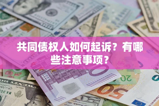 武汉共同债权人如何起诉？有哪些注意事项？