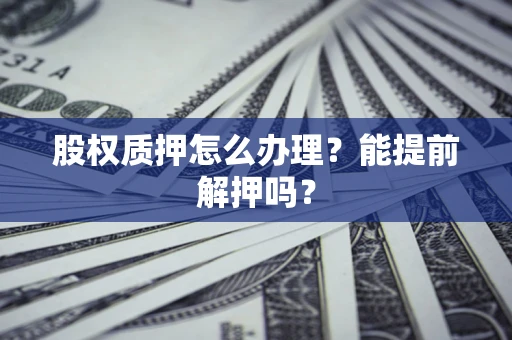 武汉股权质押怎么办理？能提前解押吗？